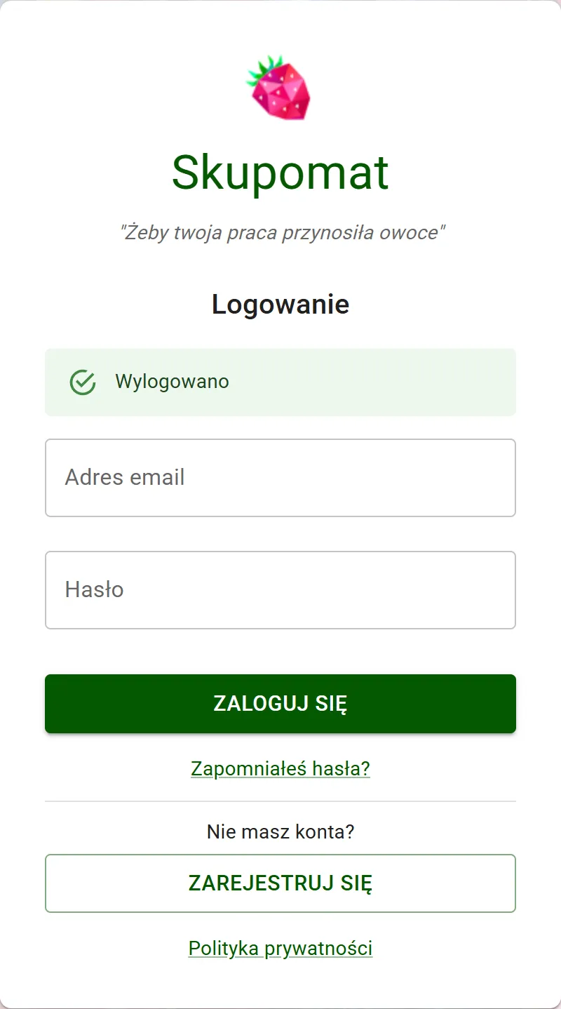Ekran logowania