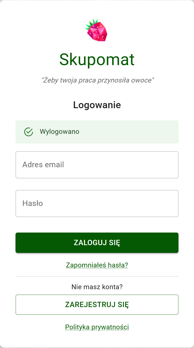 Ekran logowania